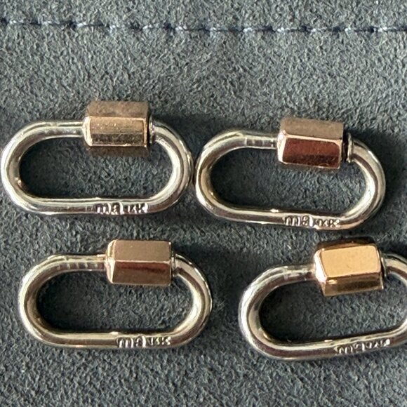 Marla Aaron White Gold BABYLOCK with RoseGold Closure 14kt - Picture 2 of 4